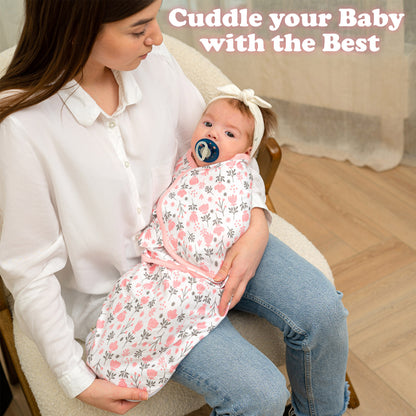 Bublo Baby Organic Zipper Swaddle Sleep Sacks 0-3 Months (3-Pack)