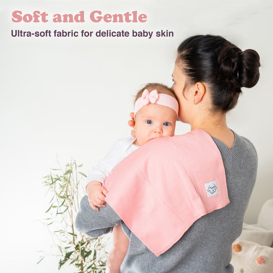 Bublo Baby Organic Pink Baby Burp Cloths 6-Pack (12x16 in)