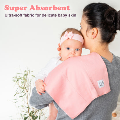 Bublo Baby Organic Pink Baby Burp Cloths 6-Pack (12x16 in)