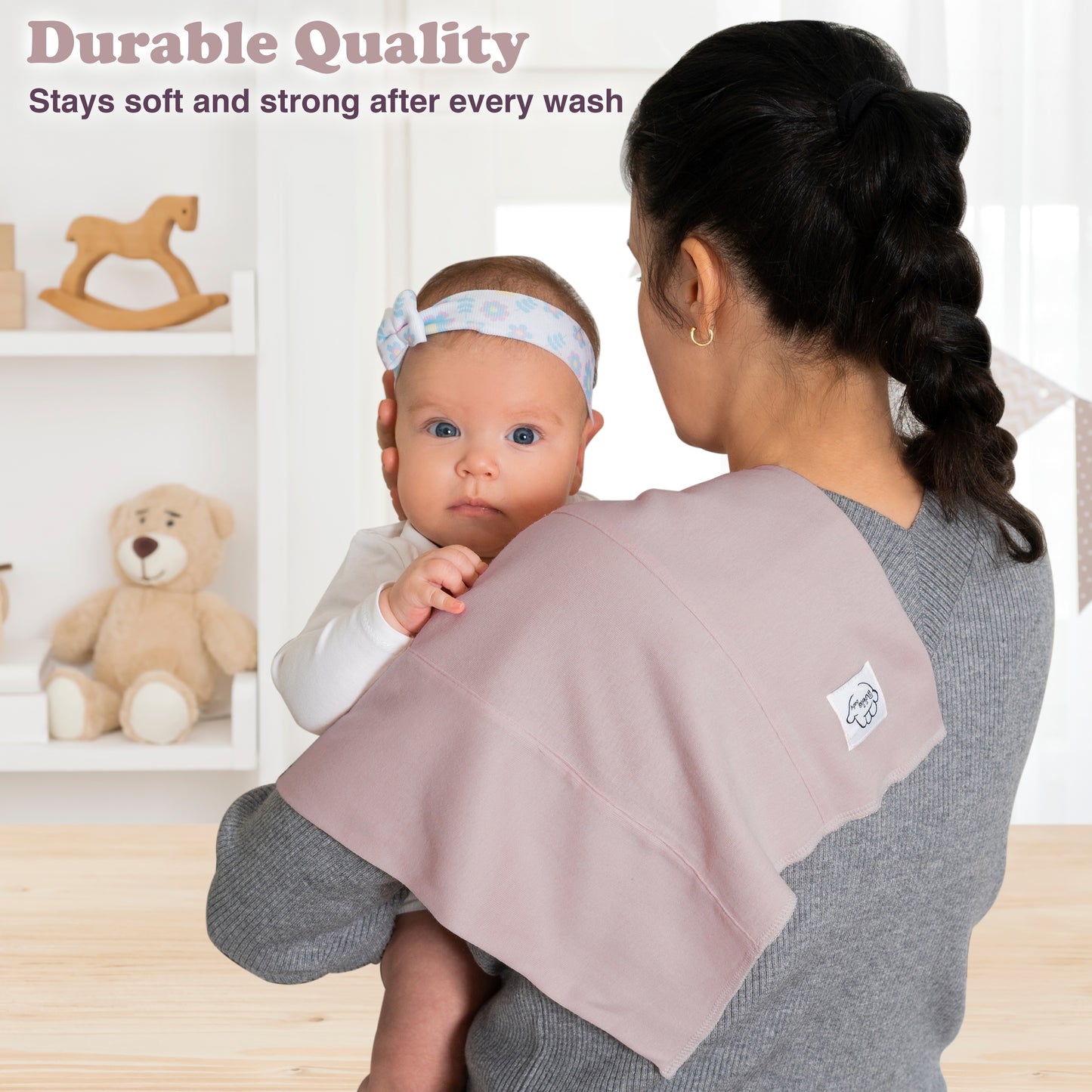 BubloBaby Organic Lavender Baby Burp Cloths 6-Pack 12x16 in