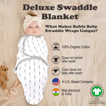Bublo Baby Organic Newborn Swaddle Sacks (3-Pack)