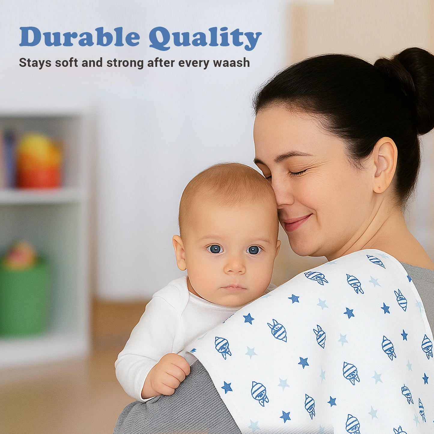 Bublo Baby Organic Galaxy Baby Burp Cloths 6-Pack (12x16 in)