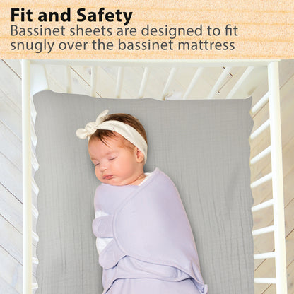 Bublo Baby Organic Muslin Bassinet Sheets (3-Pack)