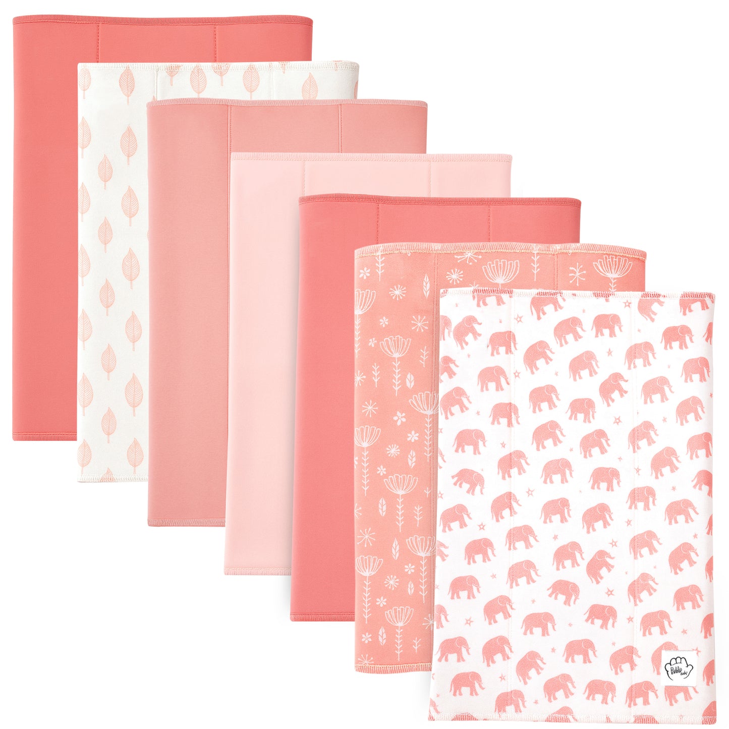 Bublo Baby Organic Pink Baby Burp Cloths 6-Pack (12x16 in)