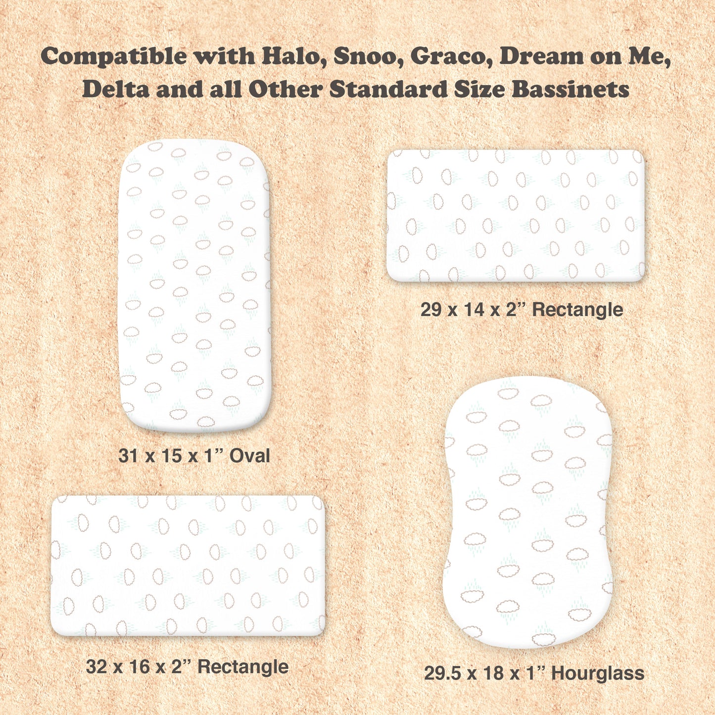 Bublo Baby Fitted Organic Cotton Bassinet Sheets (3-Pack)