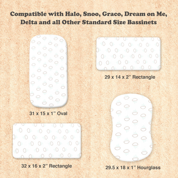 Bublo Baby Organic Bassinet Sheets 3-Pack | Ultra-Soft Fitted - Clouds