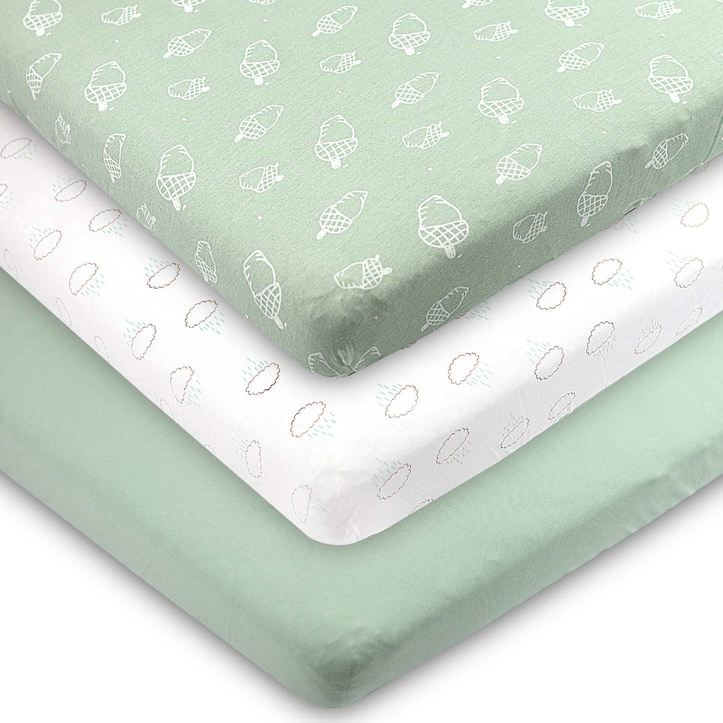 Bublo Baby Organic Mini Crib Sheets (3-Pack)