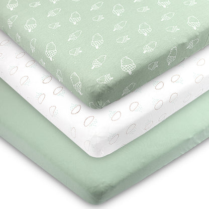 Bublo Baby Organic Mini Crib Sheets (3-Pack)