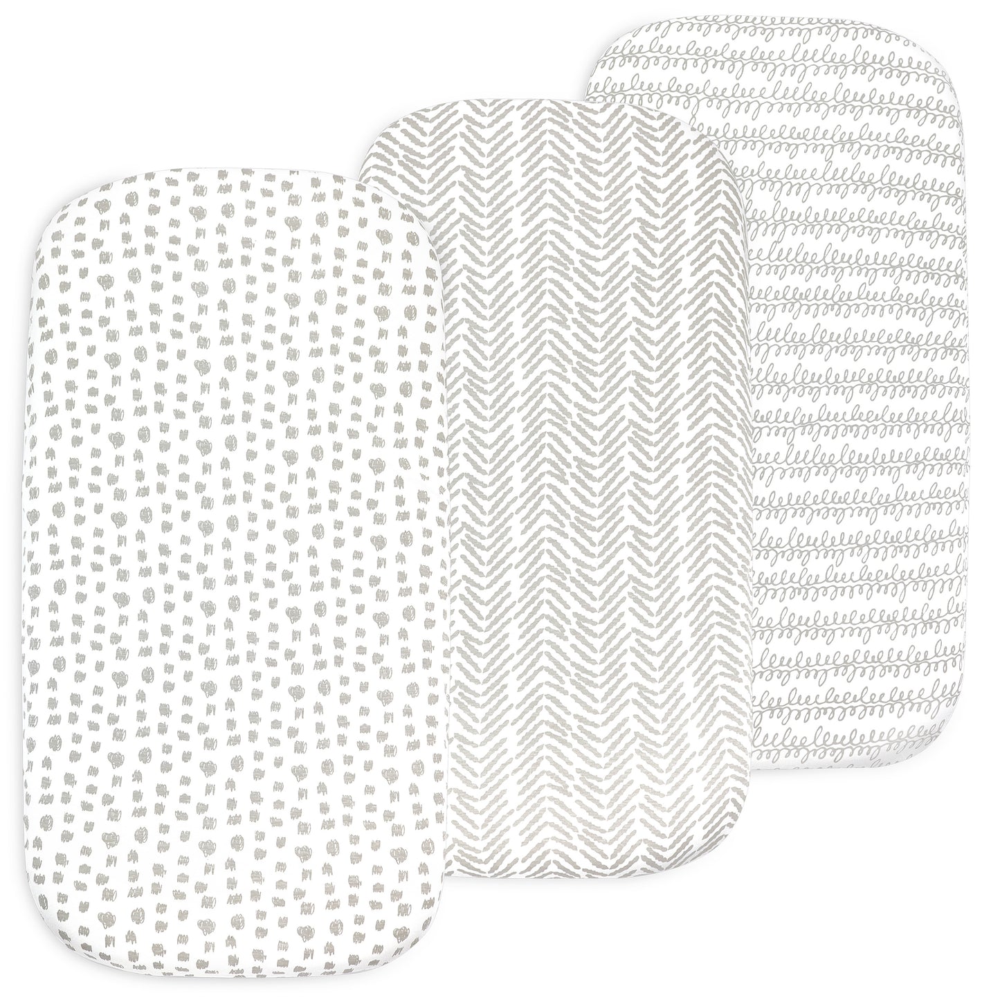 Bublo Baby Fitted Organic Cotton Bassinet Sheets (3-Pack)
