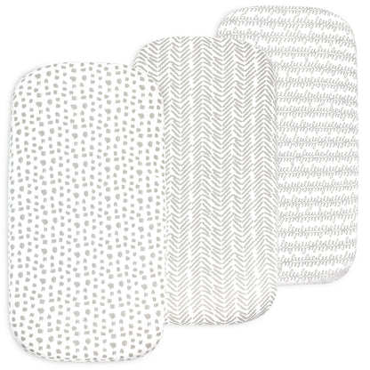 Bublo Baby Fitted Organic Cotton Bassinet Sheets (3-Pack)
