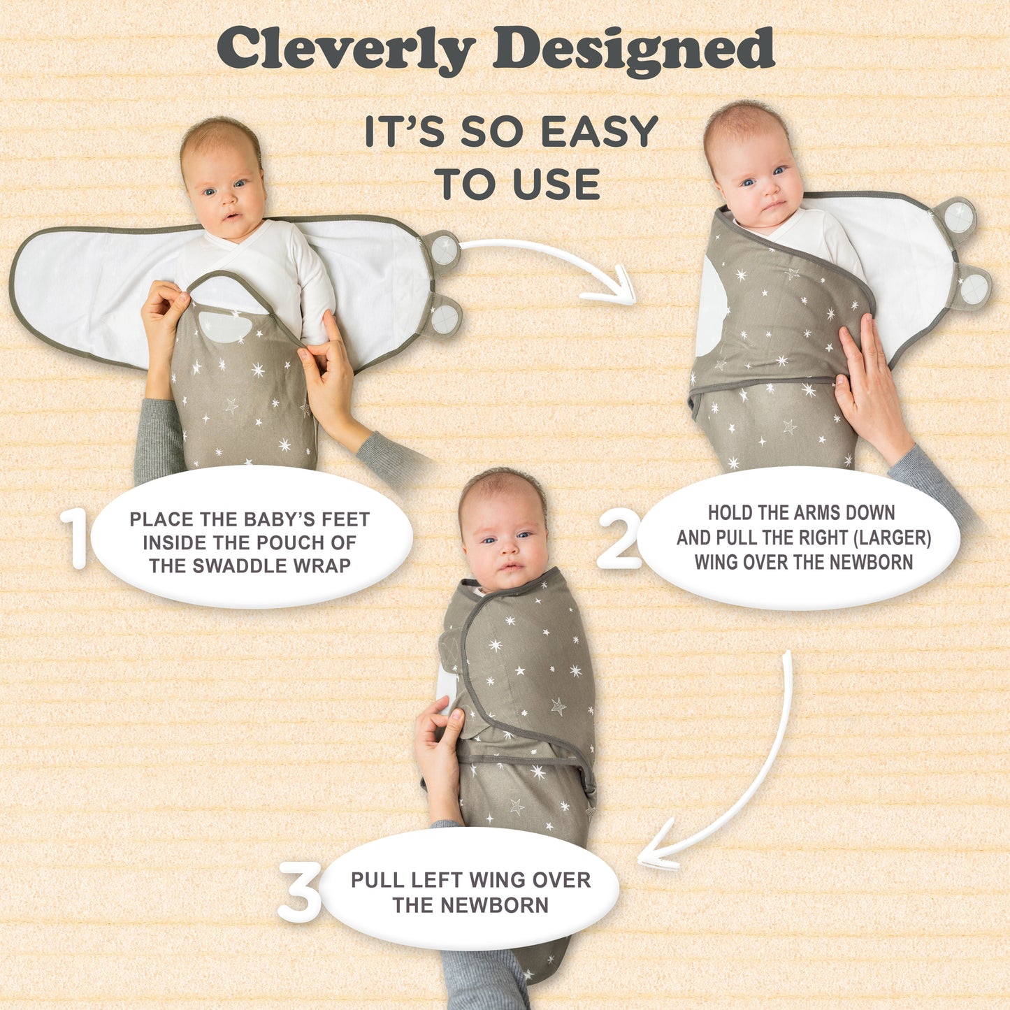 Bublo Baby Organic Preemie Swaddle Sleep Sacks (3-Pack)