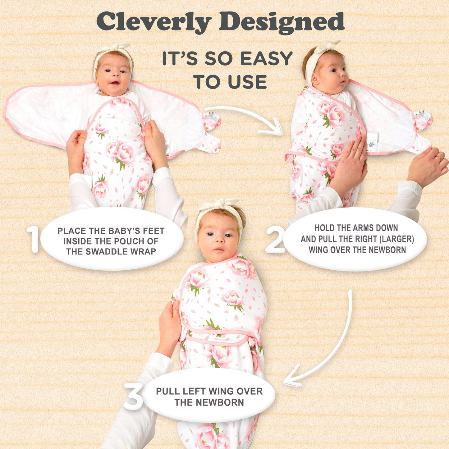 Bublo Baby Organic Adjustable Swaddle Sleep Sacks (3-Pack)