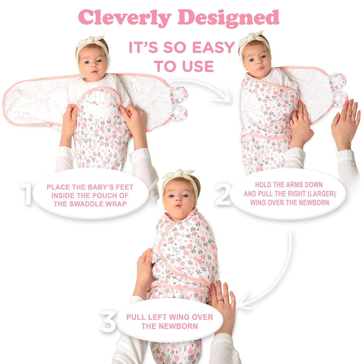 Bublo Baby Organic Zipper Swaddle Sleep Sacks 0-3 Months (3-Pack)