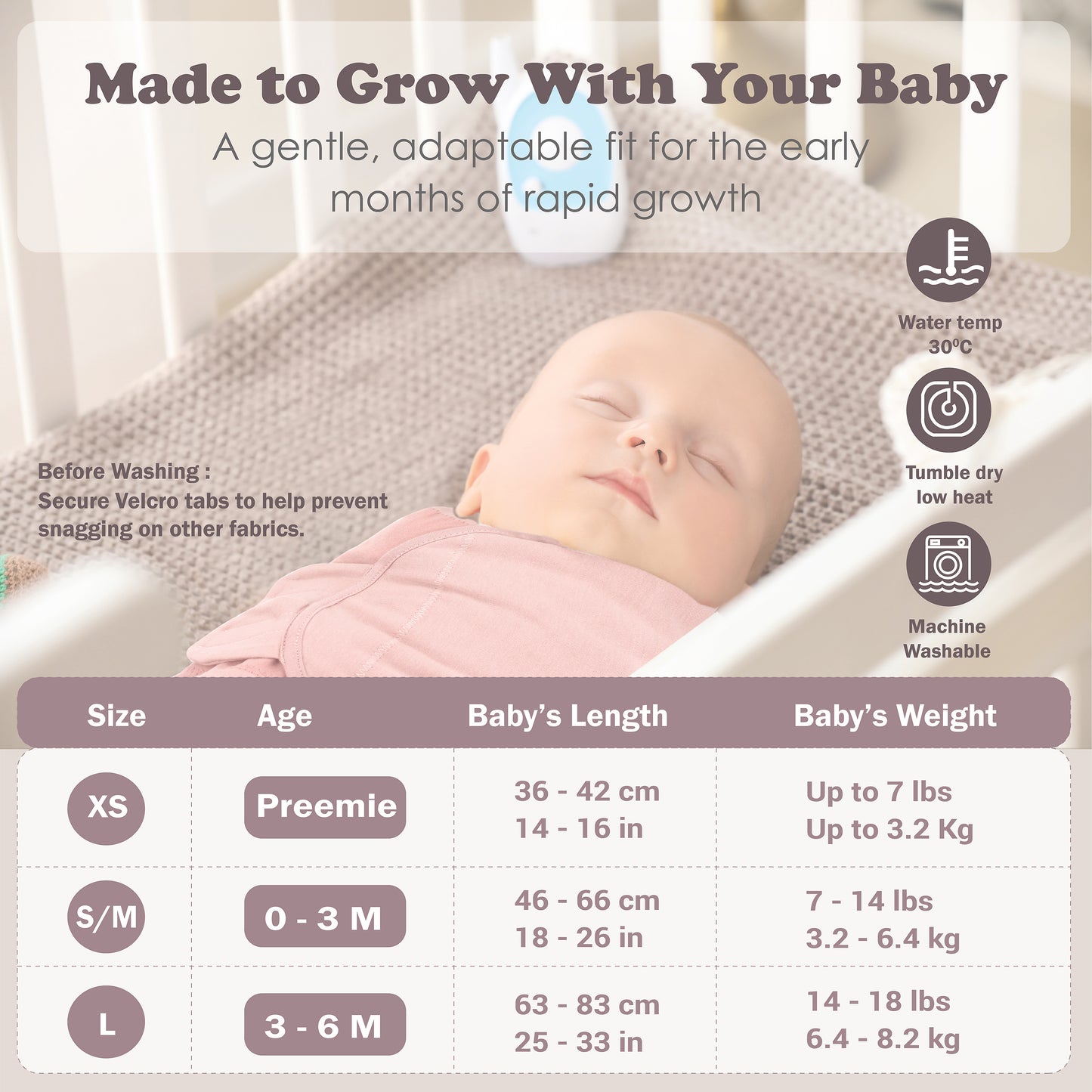 Bublo Baby Organic Adjustable Swaddle Sleep Sacks (3-Pack)