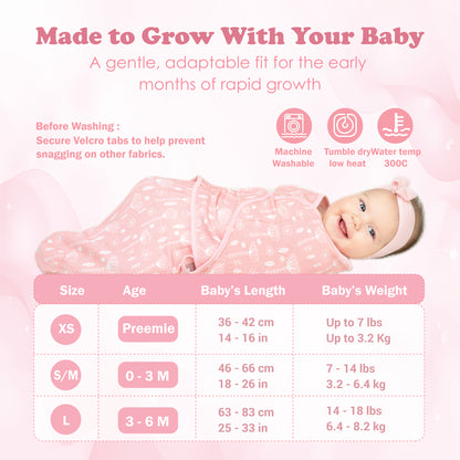 Bublo Baby Organic Adjustable Swaddle Sleep Sacks (3-Pack)