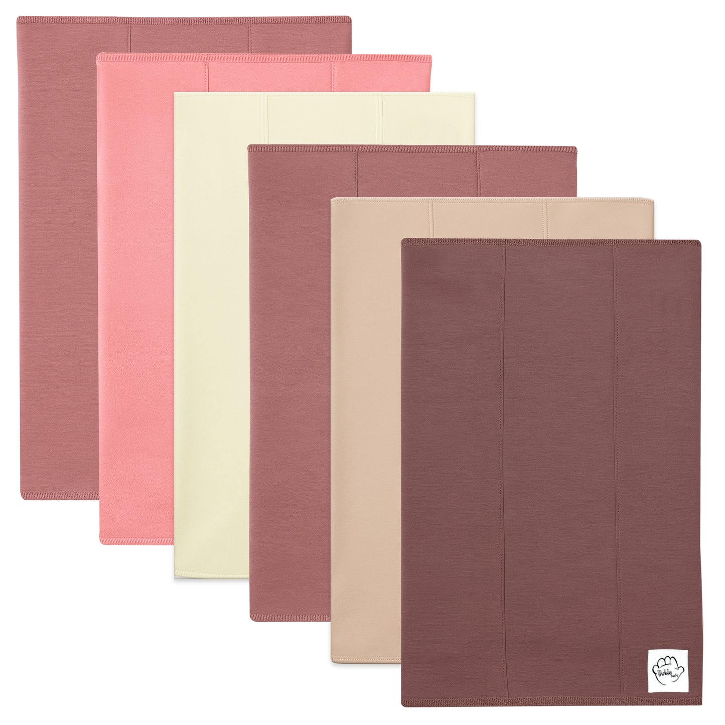Bublo Baby Organic Maroon Baby Burp Cloths 6-Pack (12x16 in)