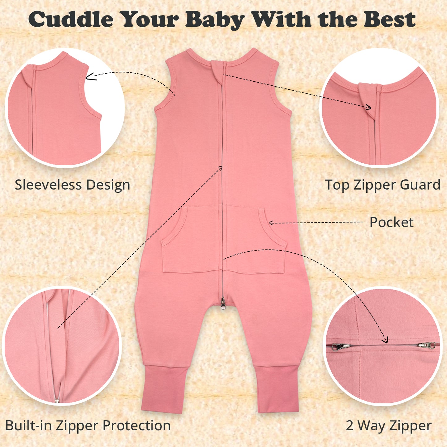 Bublo Baby Sleeveless Toddler Sleep Sack with Feet