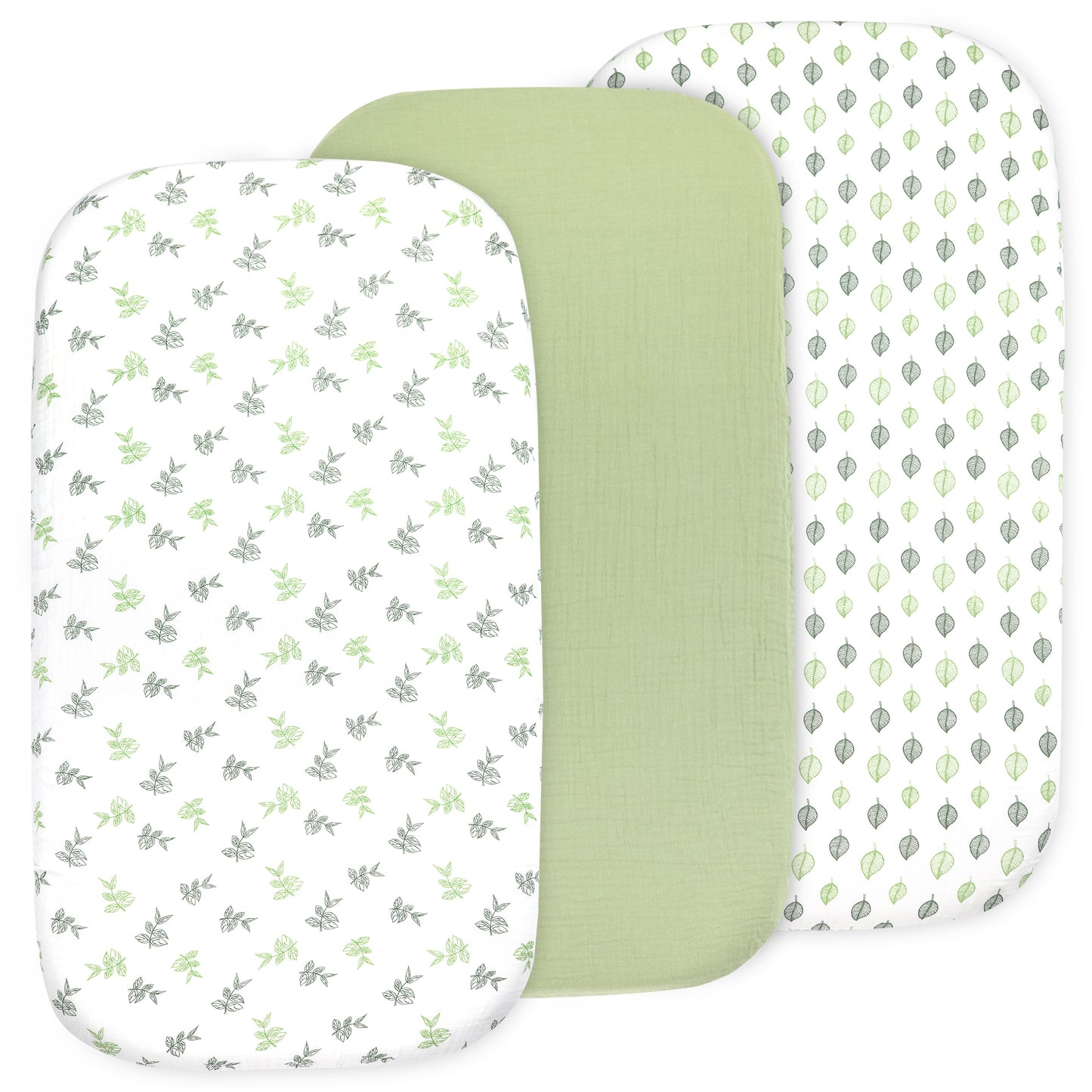 Bublo Baby Organic Muslin Bassinet Sheets (3-Pack)