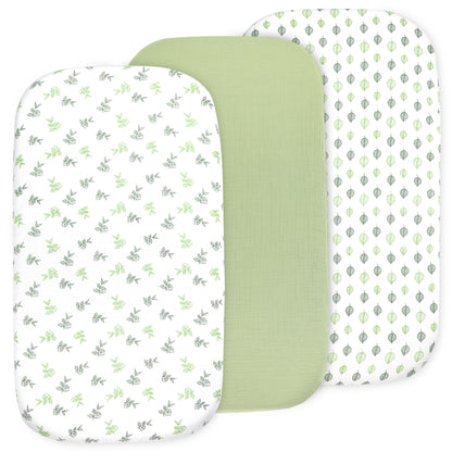 Bublo Baby Organic Muslin Bassinet Sheets (3-Pack)