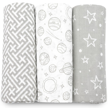 Bublo Baby Organic Muslin Swaddle Blankets (3-Pack)