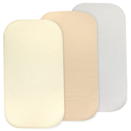 Bublo Baby Organic Muslin Bassinet Sheets (3-Pack)