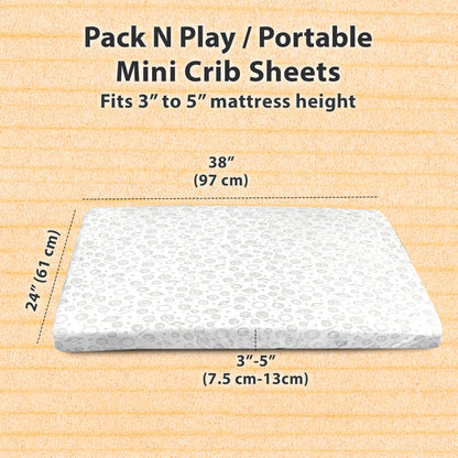 Bublo Baby Organic Pack n Play & Mini Crib Sheets (2-Pack)