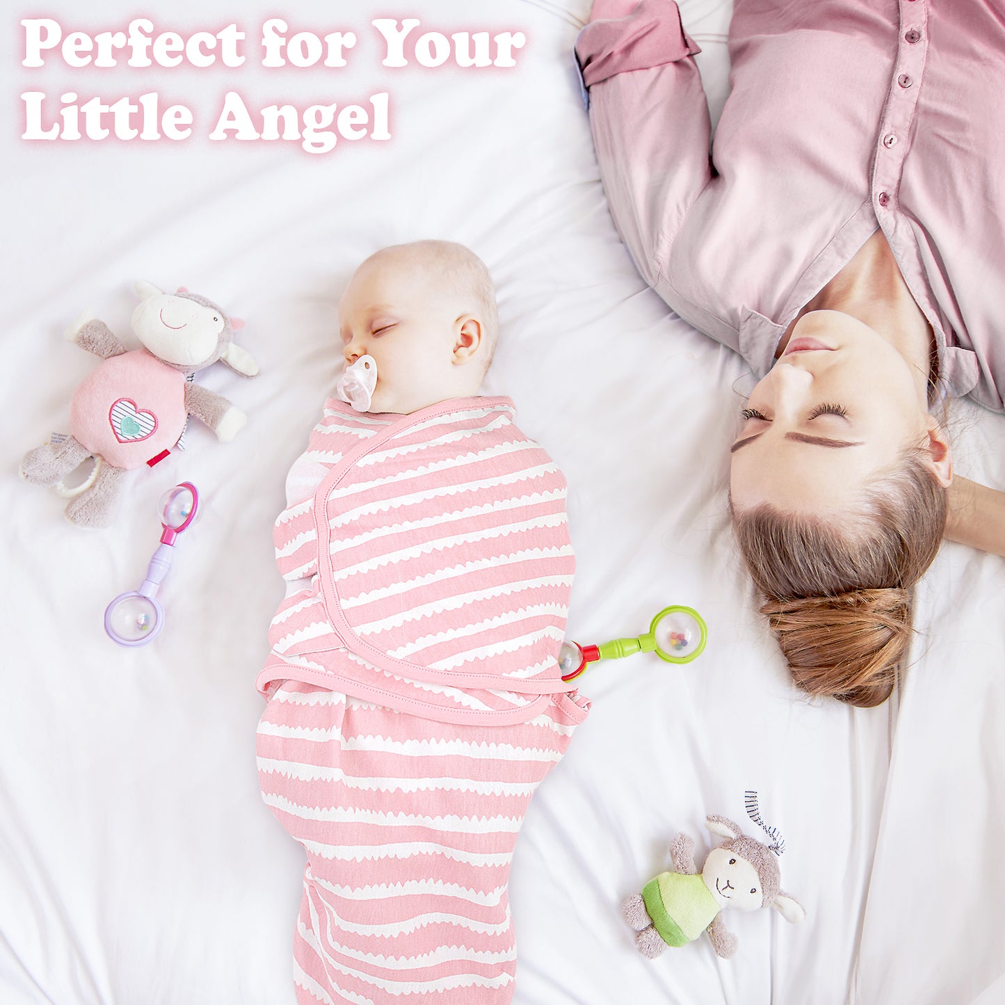 Bublo Baby Organic Zipper Swaddle Sleep Sacks 0-3 Months (3-Pack)