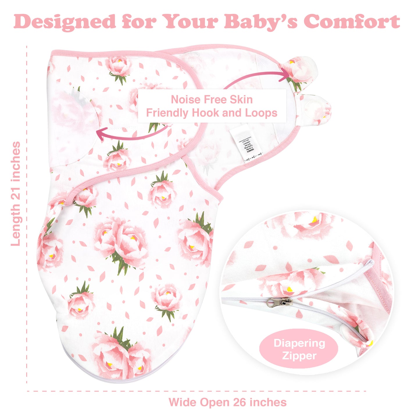 Baby Swaddle Sleep Sacks with Zipper, 3 Pack Newborn Swaddle