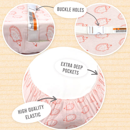 Bublo Baby Organic Fitted Changing Pad Covers - Foxes (3-Pack)