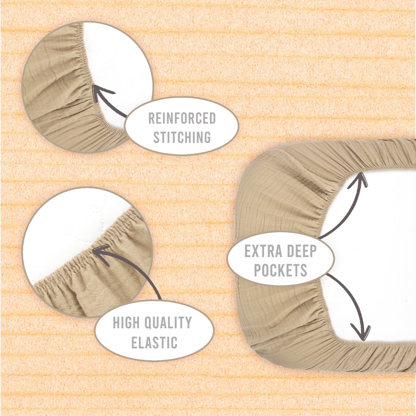 Bublo Baby Organic Muslin Bassinet Sheets (3-Pack)