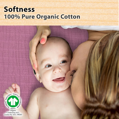 Bublo Baby Organic Muslin Bassinet Sheets (3-Pack)