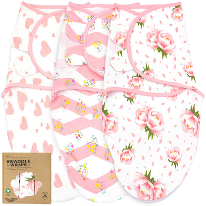 Bublo Baby Organic Adjustable Swaddle Sleep Sacks (3-Pack)