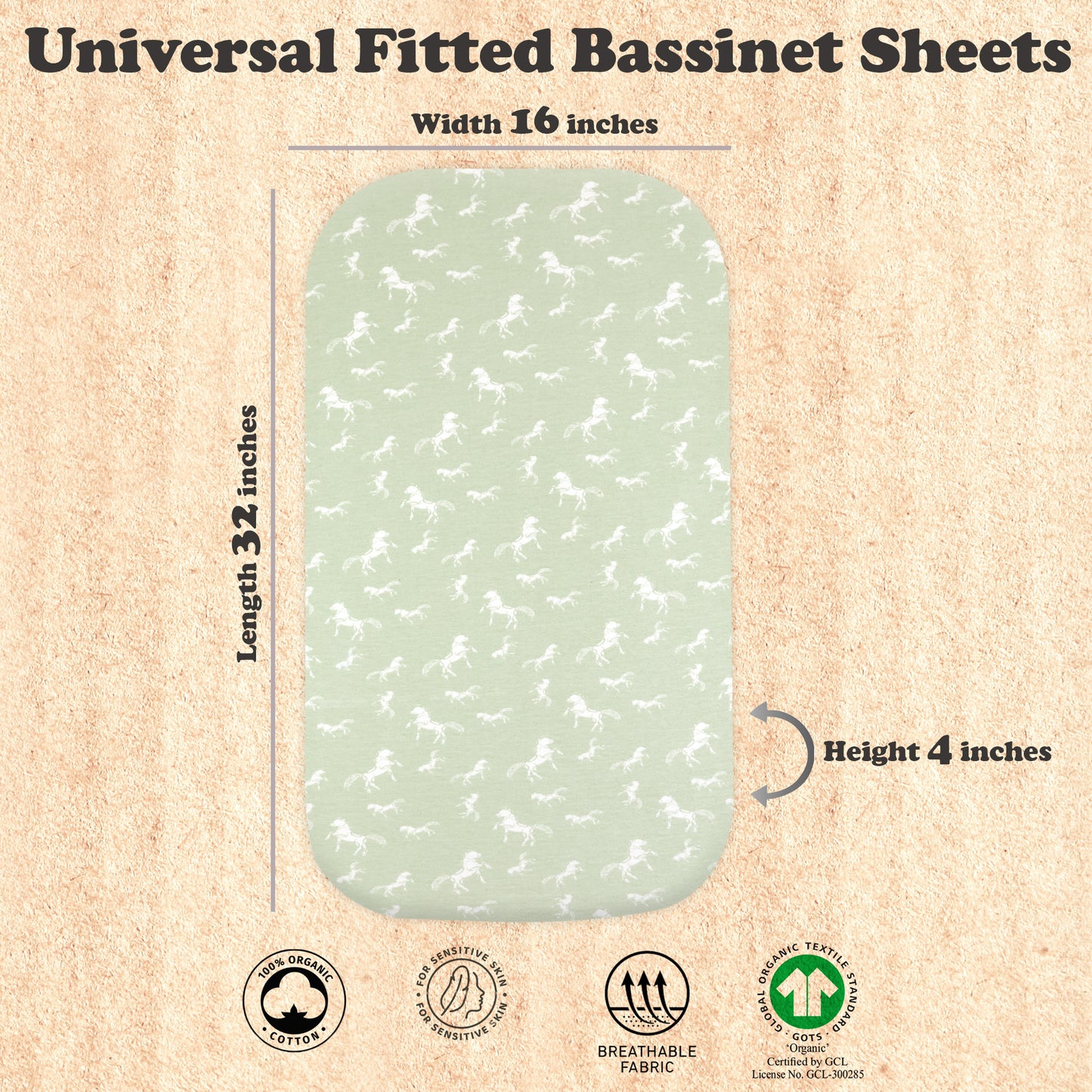 Bublo Baby Fitted Organic Cotton Bassinet Sheets (3-Pack)