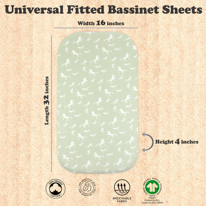 Bublo Baby Fitted Organic Cotton Bassinet Sheets (3-Pack)