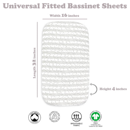 Bublo Baby Fitted Organic Cotton Bassinet Sheets (3-Pack)