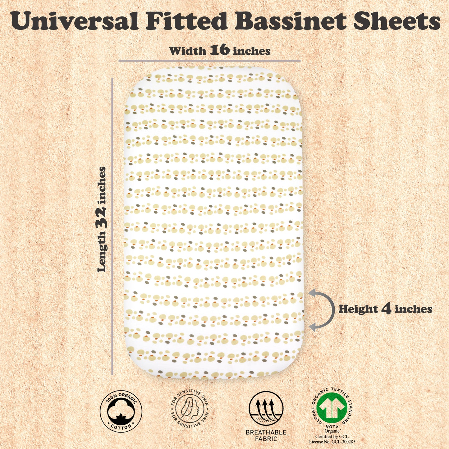 Bublo Baby Fitted Organic Cotton Bassinet Sheets (3-Pack)