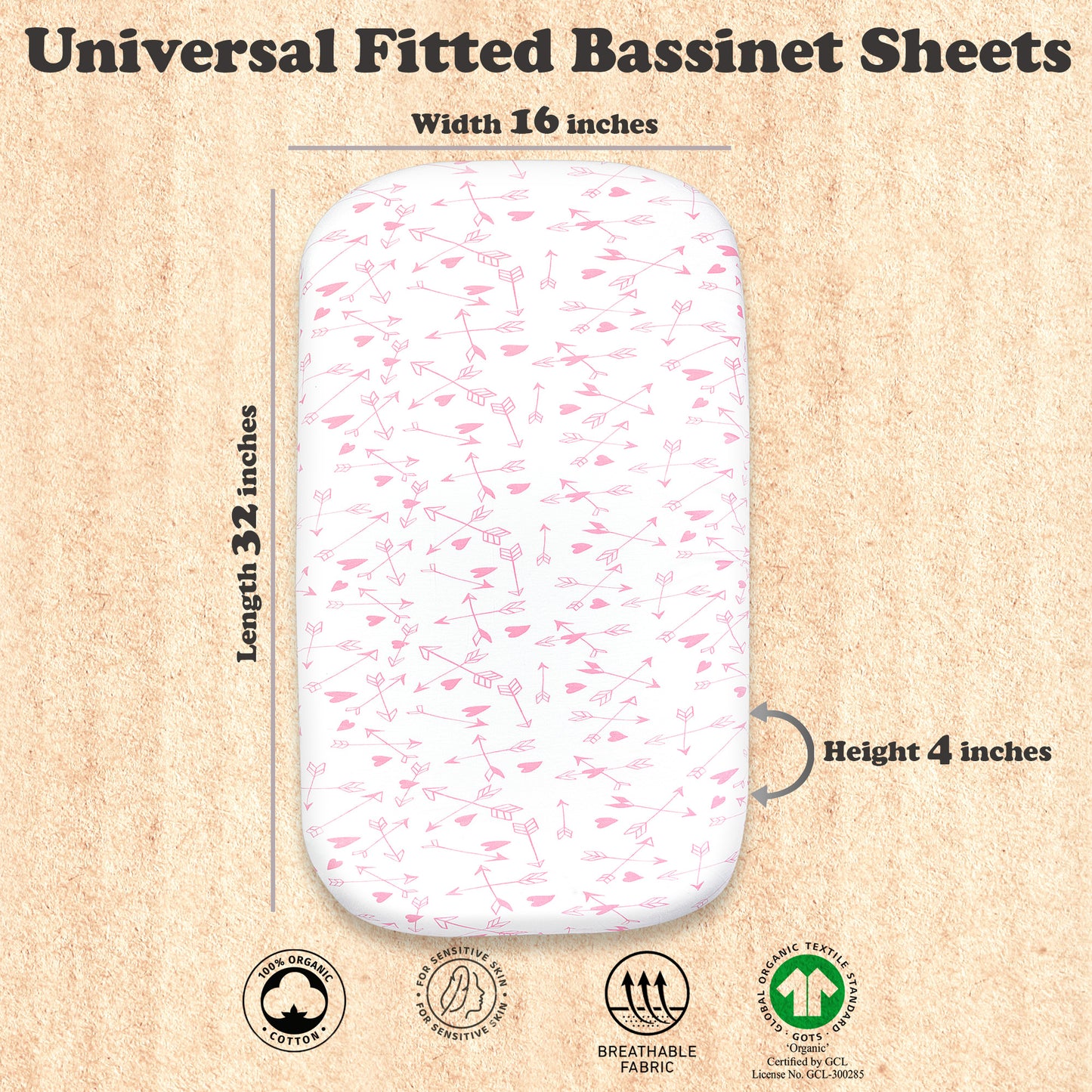 BubloBaby Premium Organic Cotton Bassinet Sheets (3 Pack)