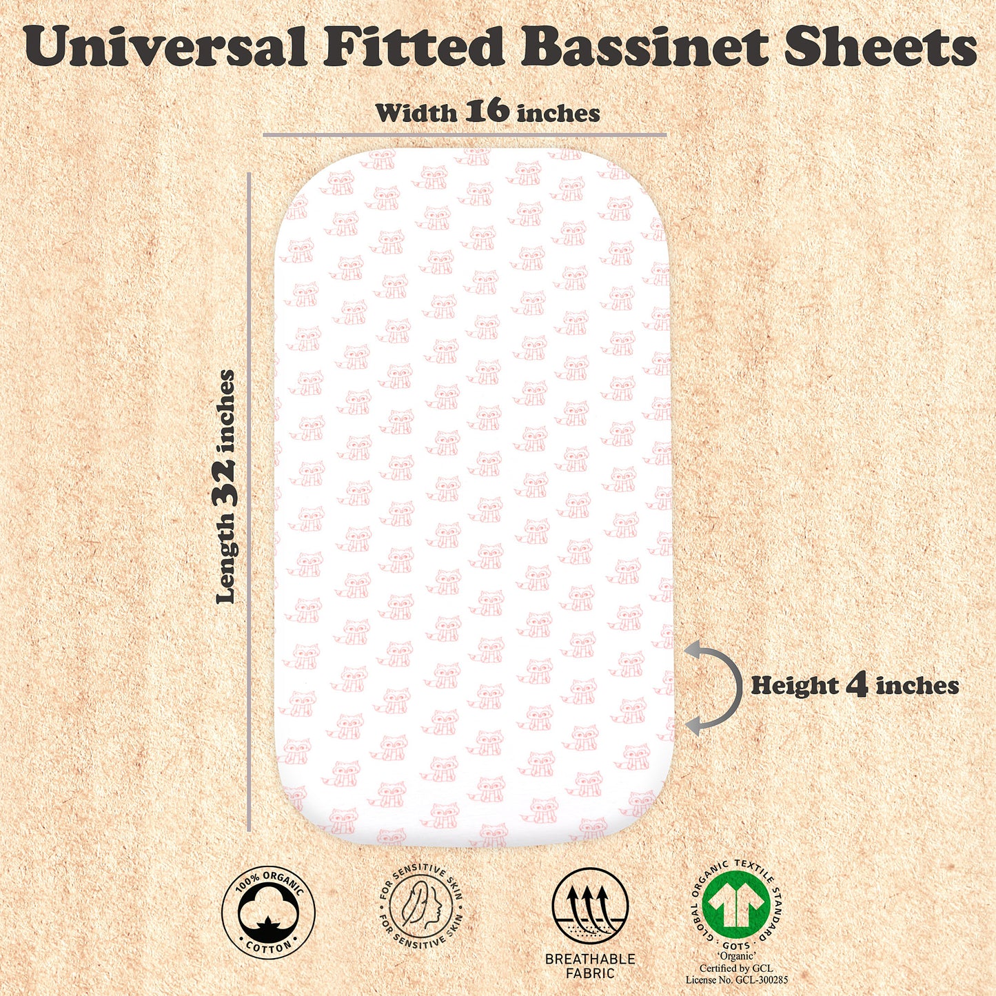 Bublo Baby Fitted Organic Cotton Bassinet Sheets (3-Pack)