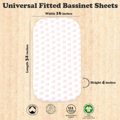 Bublo Baby Fitted Organic Cotton Bassinet Sheets (3-Pack)