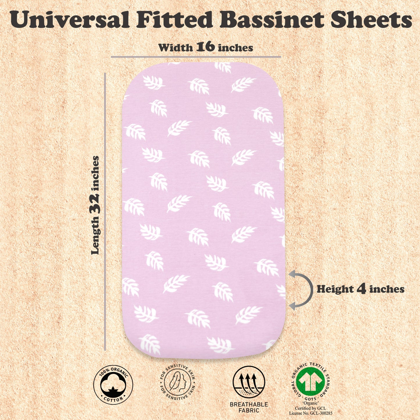 Bublo Baby Fitted Organic Cotton Bassinet Sheets (3-Pack)