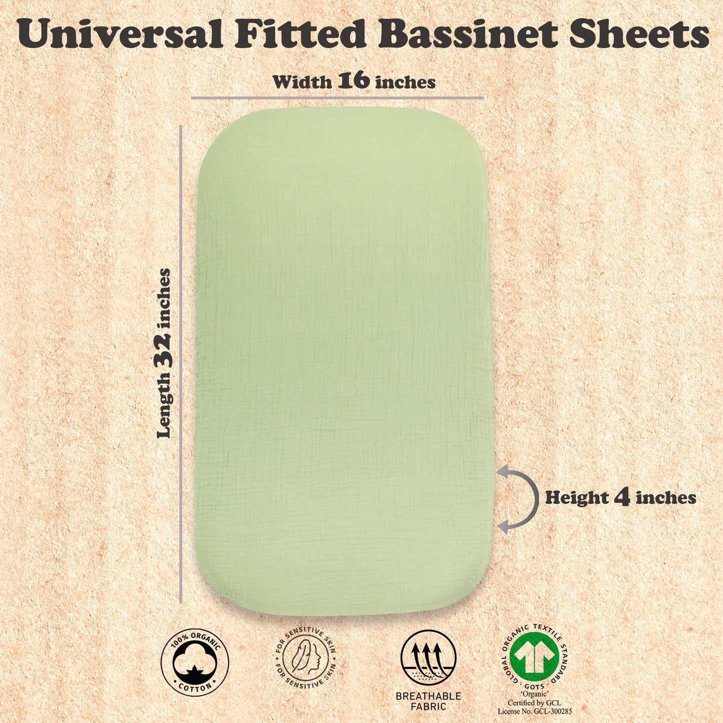Bublo Baby Organic Muslin Bassinet Sheets (3-Pack)
