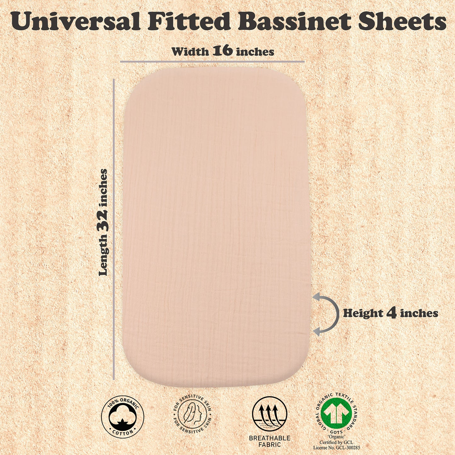 Bublo Baby Organic Muslin Bassinet Sheets (3-Pack)