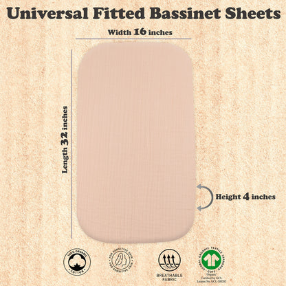 Bublo Baby Organic Muslin Bassinet Sheets (3-Pack)