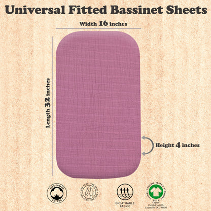 Bublo Baby Organic Muslin Bassinet Sheets (3-Pack)