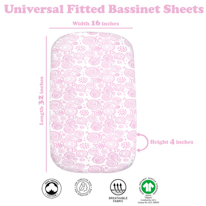 Bublo Baby Organic Bassinet Sheets (3-Pack) Fitted