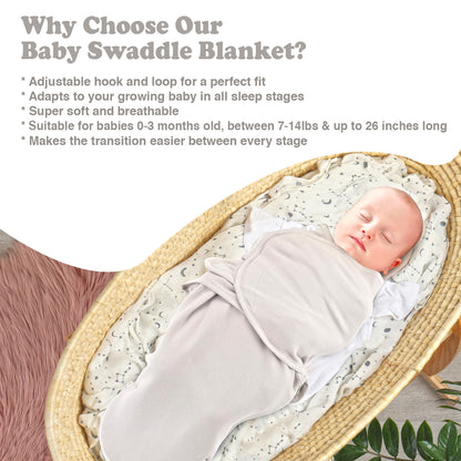 Bublo Baby Organic Zipper Swaddle Sleep Sacks 0-3 Months (3-Pack)