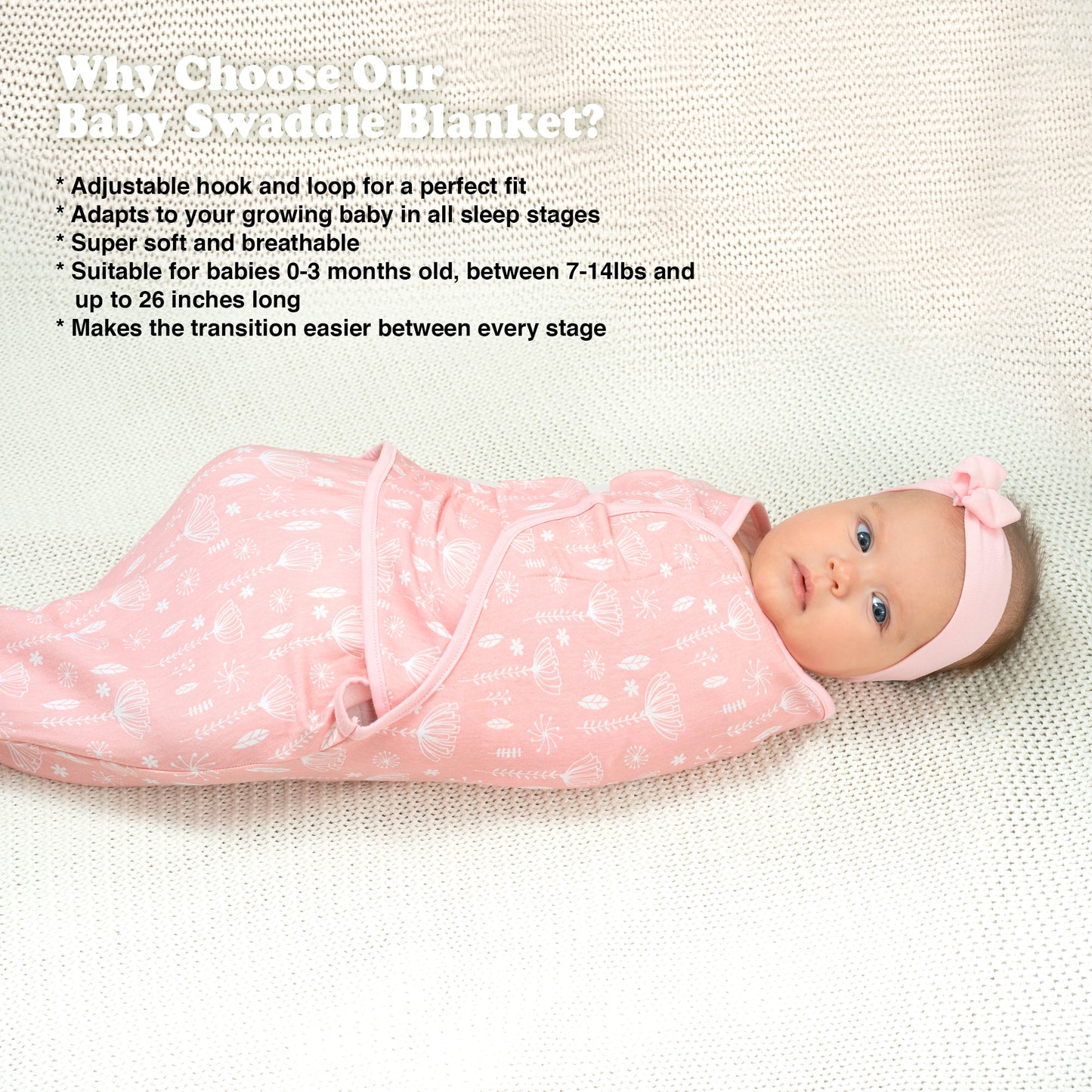 Bublo Baby Organic Adjustable Swaddle Sleep Sacks (3-Pack)