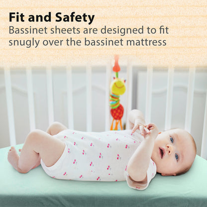Bublo Baby Organic Bassinet Sheets 2-Pack – Ultra Soft Fitted