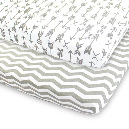 Bublo Baby Organic Pack n Play & Mini Crib Sheets (2-Pack)