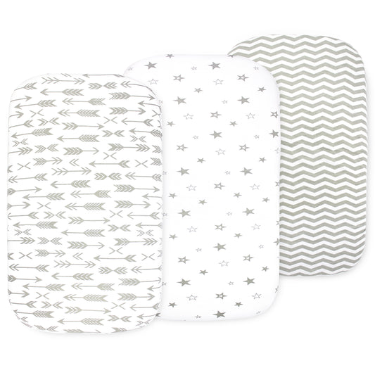 Bublo Baby Star Print Organic Cotton Bassinet Sheets (3-Pack)